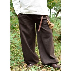 Pantalon m&eacute;di&eacute;val large Hermann, brun