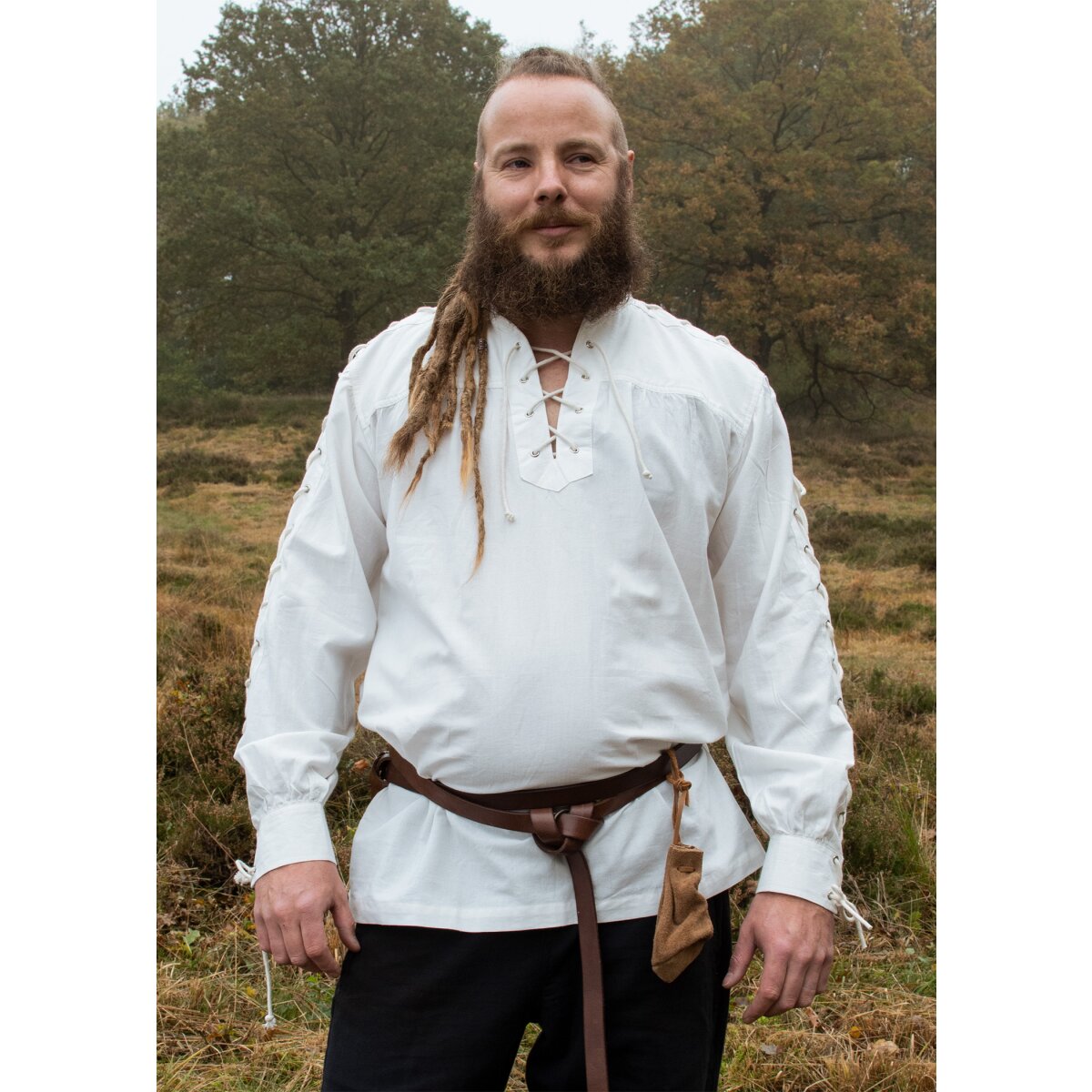 Medieval shirt white with lacing, Corvin