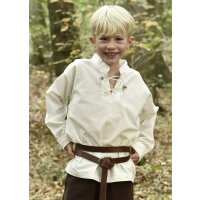 Chemise médiévale pour enfants Colin, avec lacets, naturel