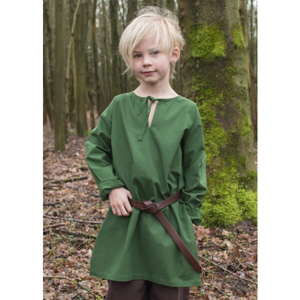 Tunique médiévale à manches longues / chemise Arn pour enfants, vert