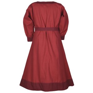 Robe viking pour enfants Solveig, manches longues, rouge/bordeaux