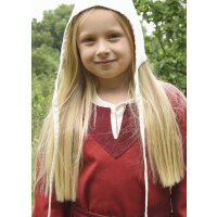 Robe viking pour enfants Solveig, manches longues, rouge/bordeaux