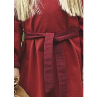 Robe viking pour enfants Solveig, manches longues, rouge/bordeaux