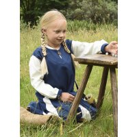 Robe viking pour enfants Solveig, bleu/naturel