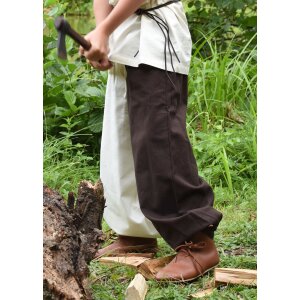 Pantalon large médiéval pour enfants Thore, Mi-Parti, brun/naturel