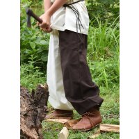 Pantalon large médiéval pour enfants Thore, Mi-Parti, brun/naturel