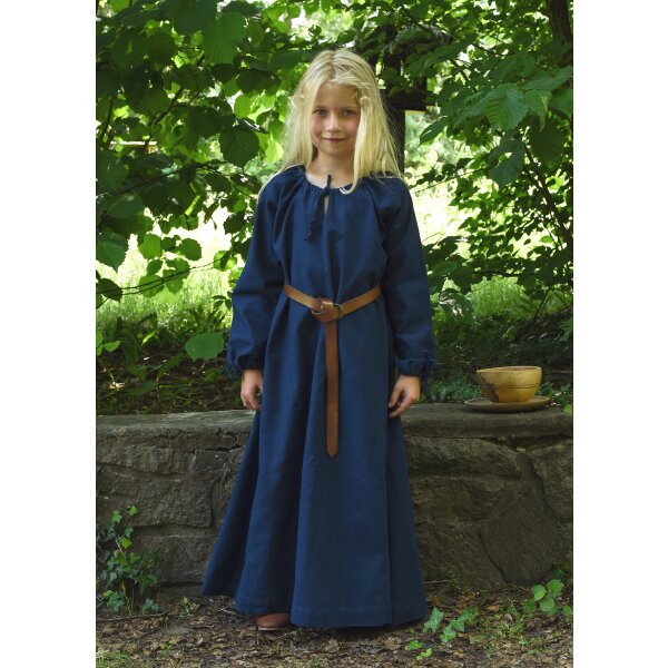 Robe médiévale pour enfants, sous-robe Ana, bleu