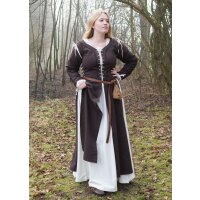 Sur-robe médiévale Marit avec lacets, marron