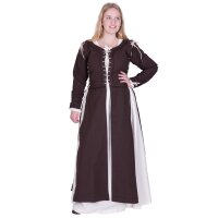 Sur-robe médiévale Marit avec lacets, marron