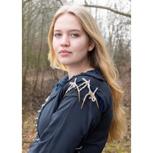 Sur-robe médiévale Marit avec lacets, bleu foncé