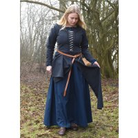 Sur-robe médiévale Marit avec lacets, bleu foncé