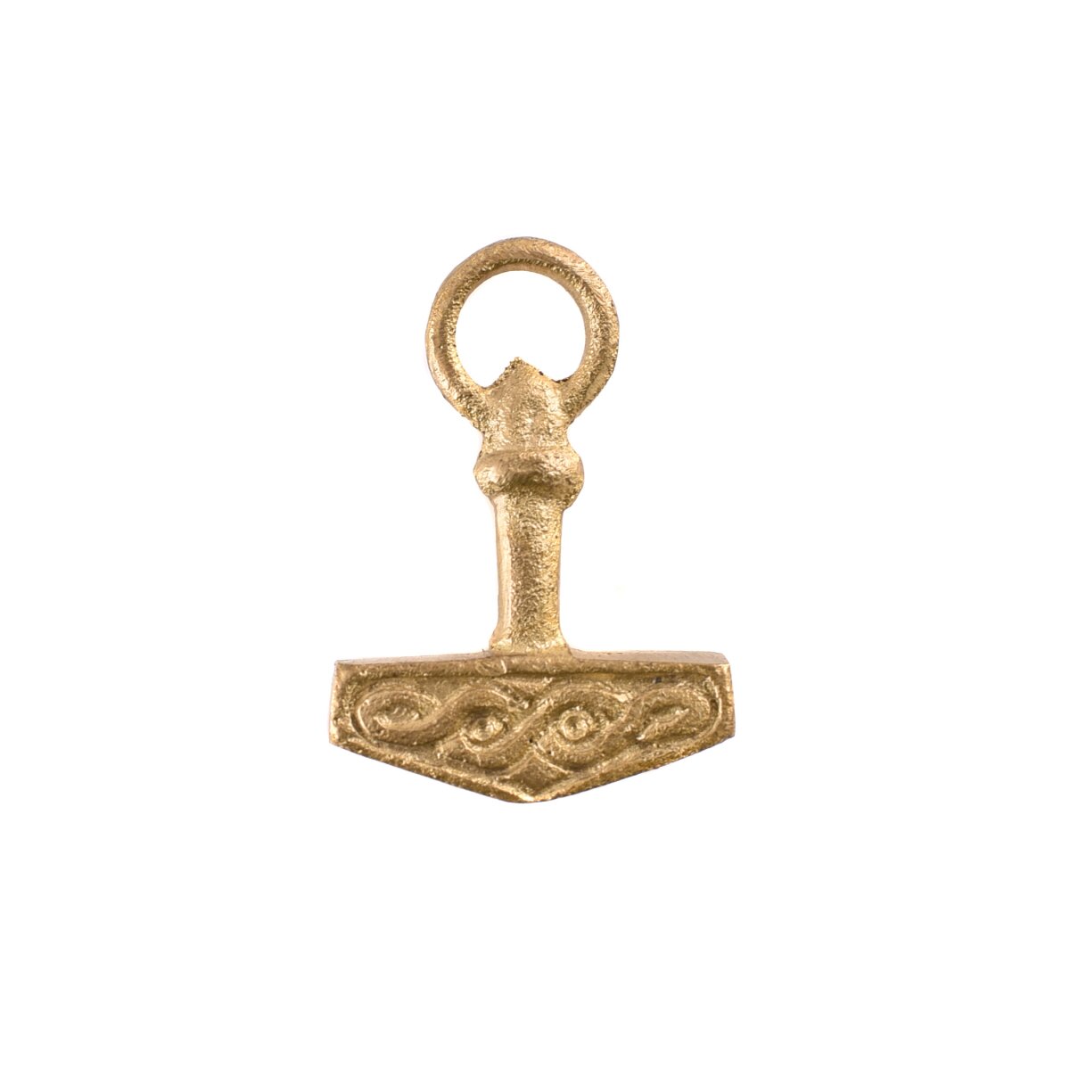 Thors hammer with ring, brass
