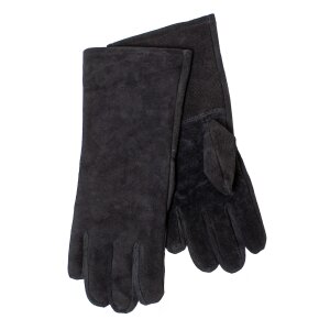 Suede gauntlet gloves, black