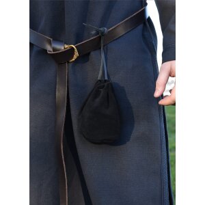 Sac médiéval en cuir noir