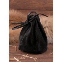 Sac médiéval en cuir noir