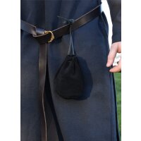 Sac médiéval en cuir noir