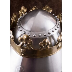 Casque royal en forme de pot avec couronne, acier 1,6 mm