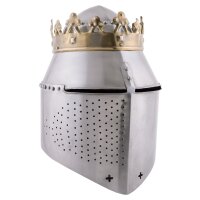 Casque royal en forme de pot avec couronne, acier 1,6 mm