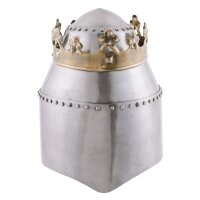 Casque royal en forme de pot avec couronne, acier 1,6 mm