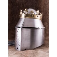 Casque royal en forme de pot avec couronne, acier 1,6 mm