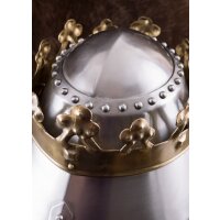 Casque royal en forme de pot avec couronne, acier 1,6 mm