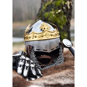 Casque avec couronne et lunette, Robert Bruce, acier 1,6 mm