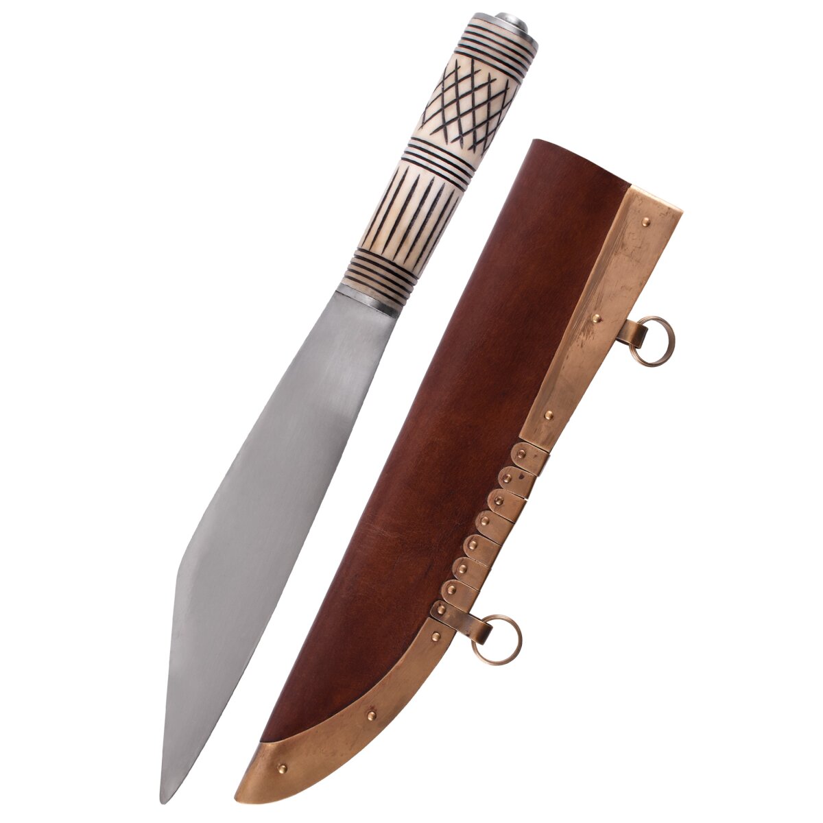 Viking Skramasax, couteau de sax avec manche en os,...