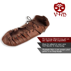 Chaussures médiévales marron avec semelle en caoutchouc
