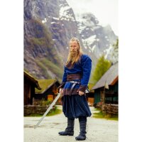 Tunique viking en laine "Roland" bleu foncé