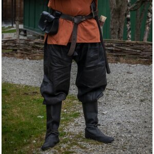 Pantalon Rush Viking en lin &quot;Wodan&quot; Noir