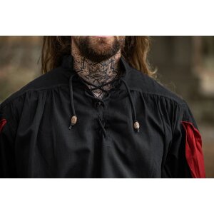 Chemise médiévale "Albert" noir/rouge