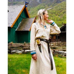 Robe viking "Lagertha" nature/bleu XL