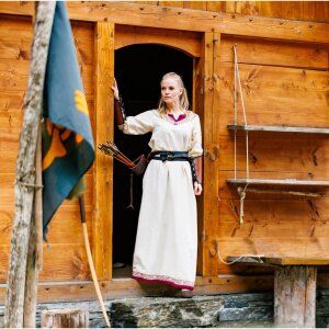 Robe viking "Lagertha" nature/rouge