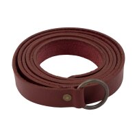 Ceinture médiévale longue en cuir avec anneau en fer, 160 cm, différentes couleurs