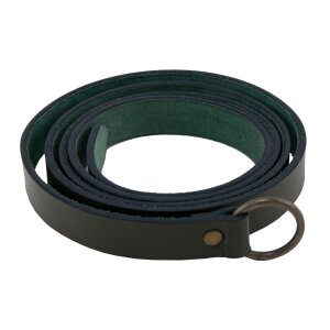 Ceinture médiévale longue en cuir avec anneau en fer, 190 cm, différentes couleurs