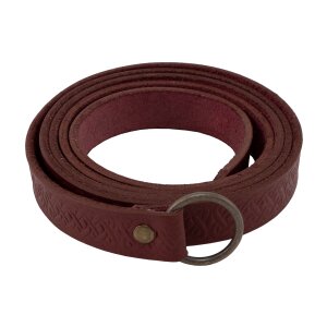 Ceinture longue avec nœuds celtiques en cuir avec anneau en fer, 160 cm, différentes couleurs