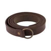 Ceinture longue avec nœuds celtiques en cuir avec anneau en fer, 160 cm, différentes couleurs