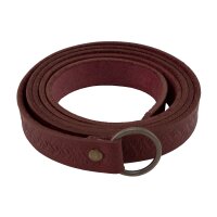 Ceinture longue avec nœuds celtiques en cuir avec anneau en fer, 160 cm, différentes couleurs