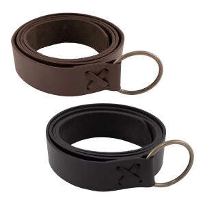 Ceinture médiévale large avec anneau en fer 160 cm