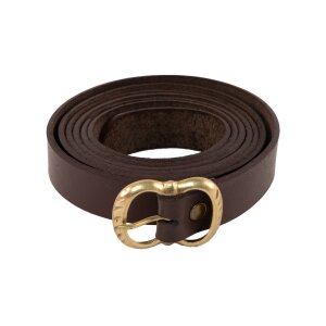 Ceinture médiévale en cuir avec boucle en laiton, 160 cm, différentes couleurs