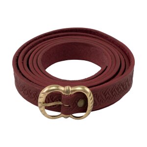 Ceinture médiévale en cuir avec des nœuds et une boucle en laiton, 160 cm, différentes couleurs