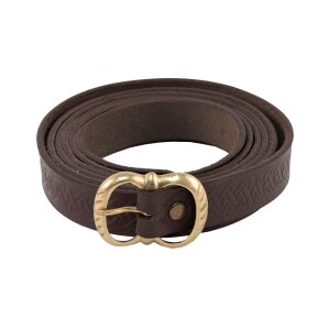 Ceinture médiévale en cuir avec des nœuds et une boucle en laiton, 160 cm, différentes couleurs