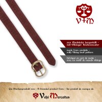 Ceinture médiévale en cuir avec des nœuds et une boucle en laiton, 160 cm, différentes couleurs