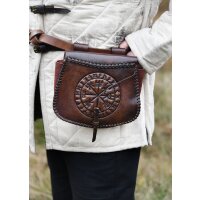 Sac banane en cuir marron avec embossage Vegvisir