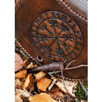 Sac banane en cuir marron avec embossage Vegvisir