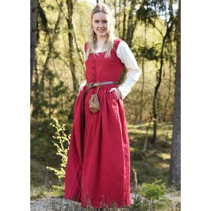 Mittelalterliches Trägerkleid / Überkleid rot...