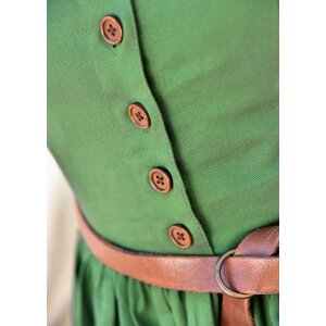 Robe médiévale à bretelles / sur-robe verte "Lene