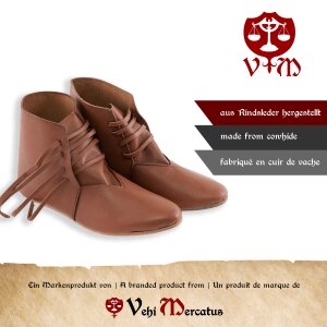 Chaussures médiévales marron foncé avec semelle en cuir "London