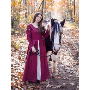 Robe médiévale rouge/naturelle "Larina