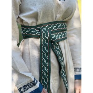 Ceinture viking verte en coton, &quot;Elina&quot;.